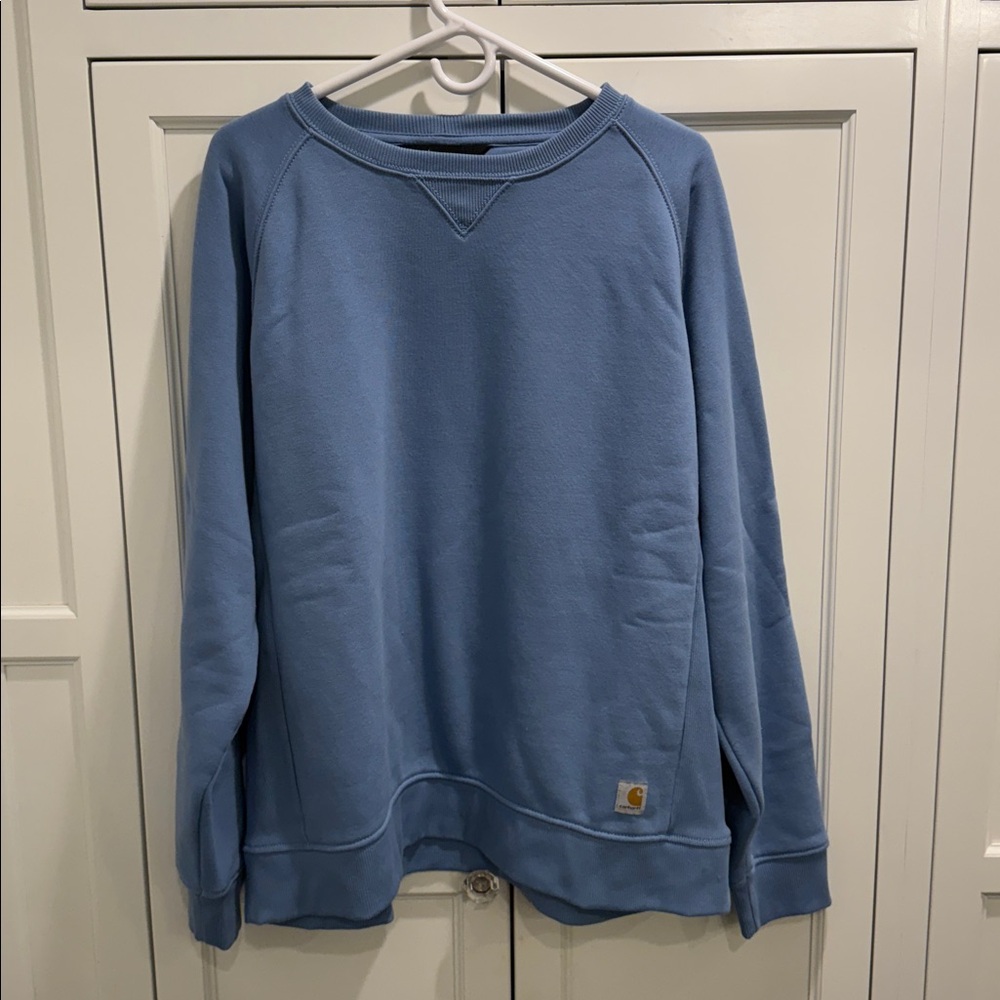 Carhartt Relaxed Fit Crewneck Midweight Logo Sweatshirt, blue , Women's